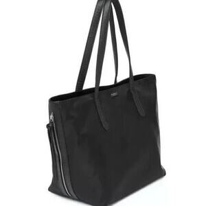 Botkier New York Nylon Tote Bag Black Large Leather Satchel Laptop Purse